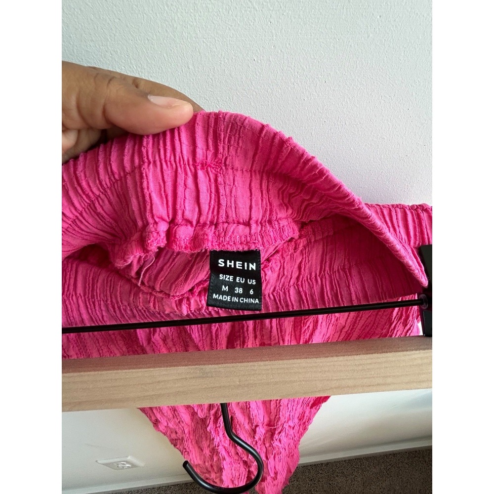 Women's Oversized Pleated 2 Piece Lounge Set Hot Pink Weekend Vibes Size 6 - Picture 6 of 13